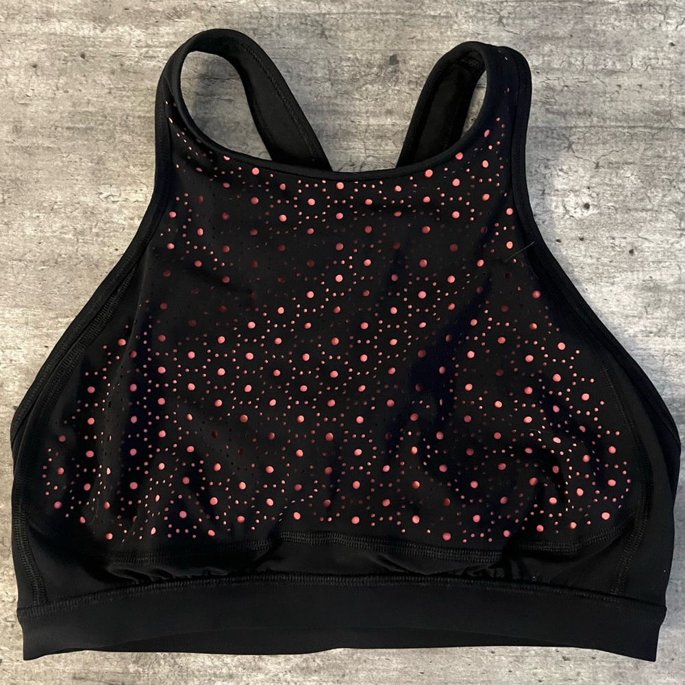Lululemon Athletica Black and Pink Dot Sports Bra